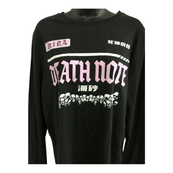 Death Note Misa Amane pink graphic print black long‎ sleeve tshirt size XL new - Picture 5 of 17